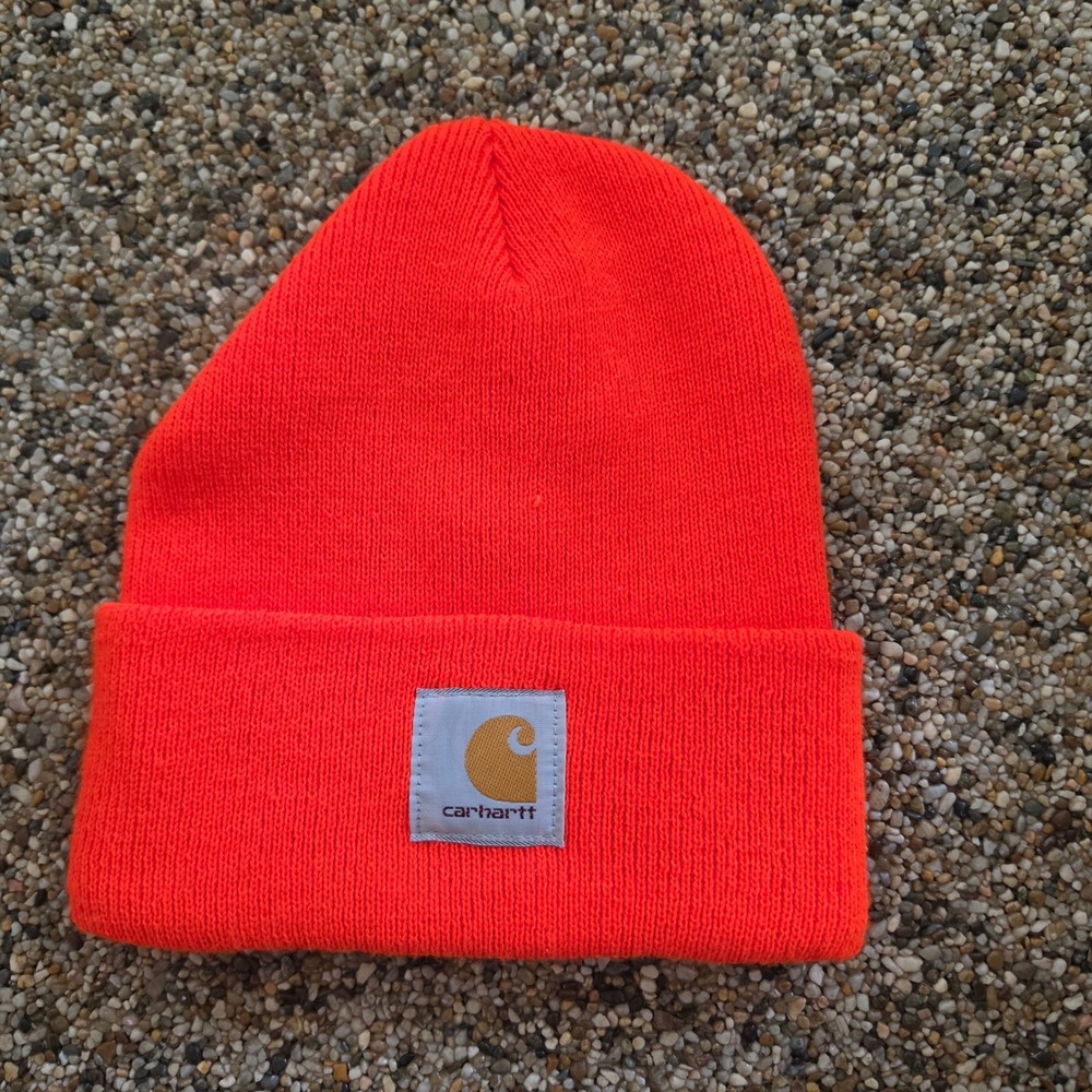Carhartt A18 BOG Acrylic Watch Hat Beanie Bright Orange Made in Canada OSFA